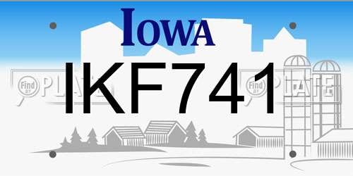 IKF741 Iowa License Plate