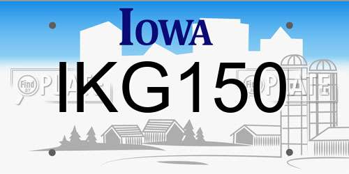 IKG150 Iowa License Plate