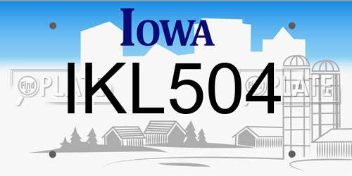 IKL504 Iowa License Plate