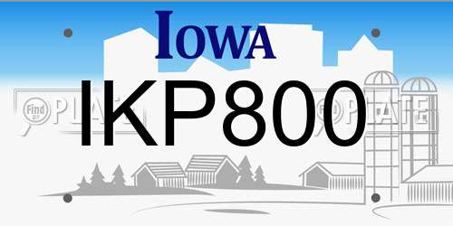 IKP800 Iowa License Plate