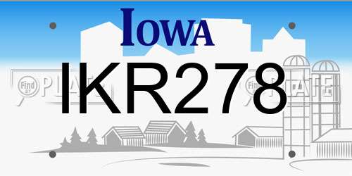 IKR278 Iowa License Plate