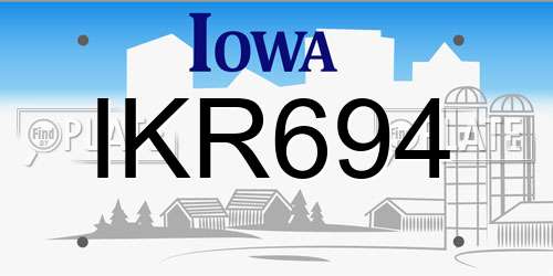 IKR694 Iowa License Plate