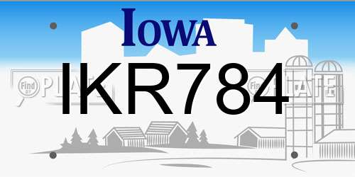 IKR784 Iowa License Plate