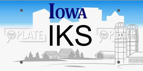 IKS Iowa License Plate