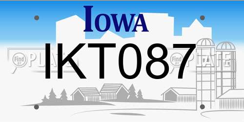 IKT087 Iowa License Plate