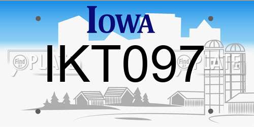 IKT097 Iowa License Plate