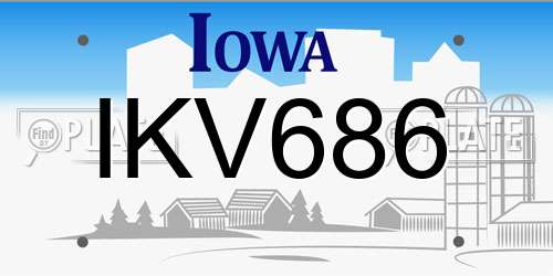 IKV686 Iowa License Plate