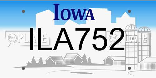 ILA752 Iowa License Plate