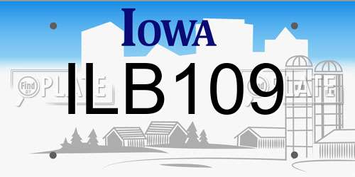 ILB109 Iowa License Plate