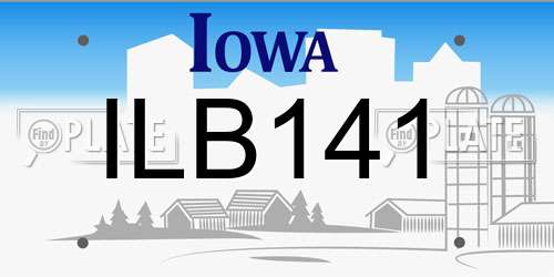 ILB141 Iowa License Plate