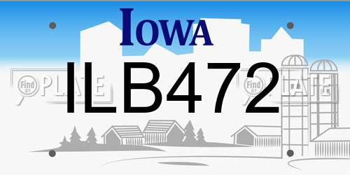 ILB472 Iowa License Plate
