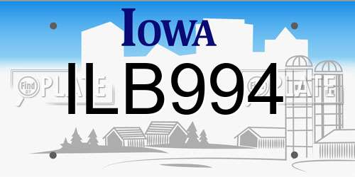 ILB994 Iowa License Plate