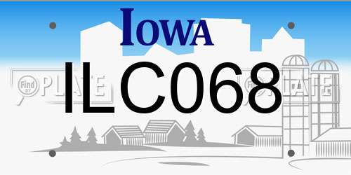 ILC068 Iowa License Plate