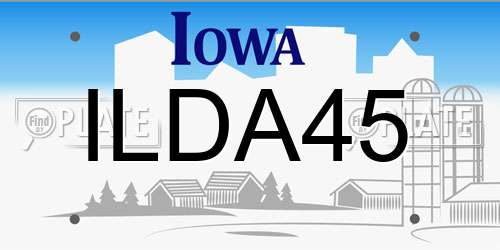 ILDA45 Iowa License Plate
