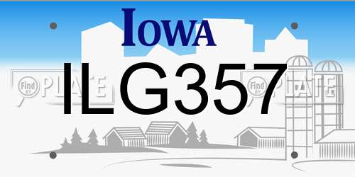 ILG357 Iowa License Plate