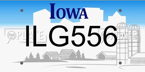 ILG556 Iowa License Plate