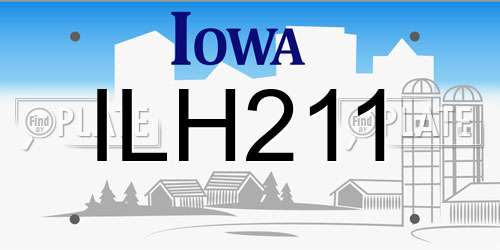 ILH211 Iowa License Plate