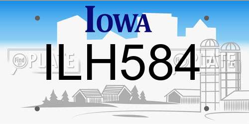 ILH584 Iowa License Plate