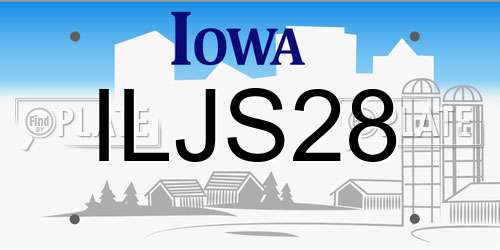 ILJS28 Iowa License Plate