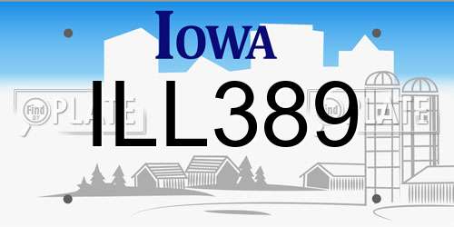 ILL389 Iowa License Plate