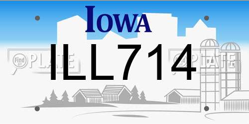 ILL714 Iowa License Plate