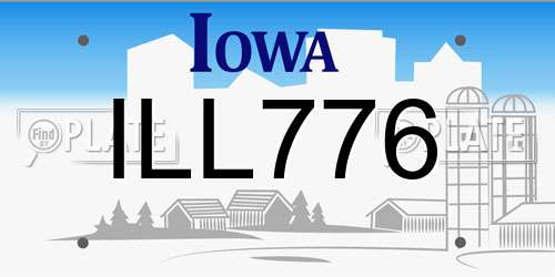 ILL776 Iowa License Plate