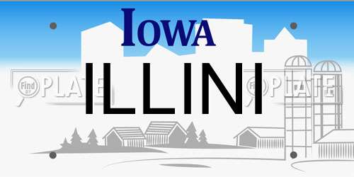 ILLINI Iowa License Plate