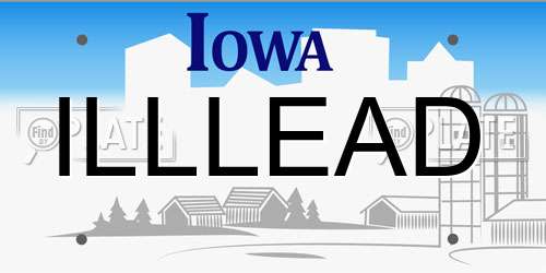 ILLLEAD Iowa License Plate