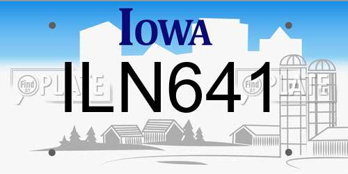 ILN641 Iowa License Plate