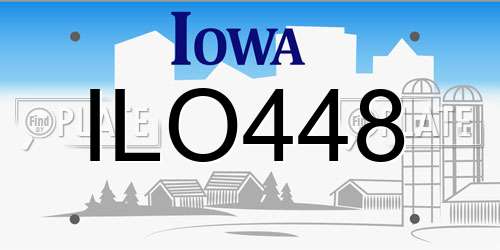 ILO448 Iowa License Plate