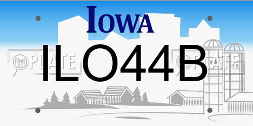 ILO44B Iowa License Plate
