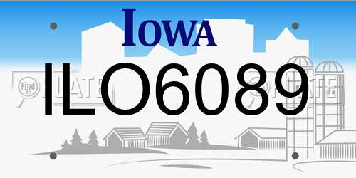 ILO6089 Iowa License Plate