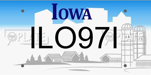 ILO97I Iowa License Plate