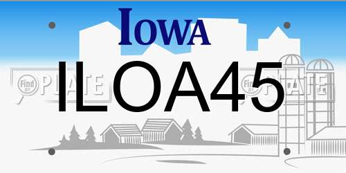 ILOA45 Iowa License Plate