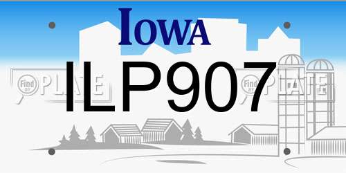 ILP907 Iowa License Plate