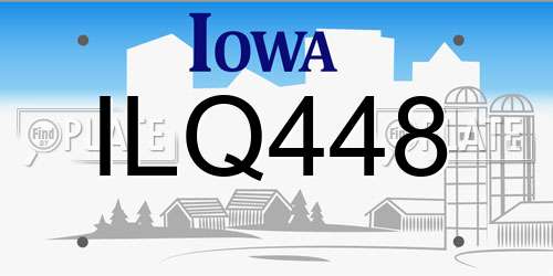ILQ448 Iowa License Plate