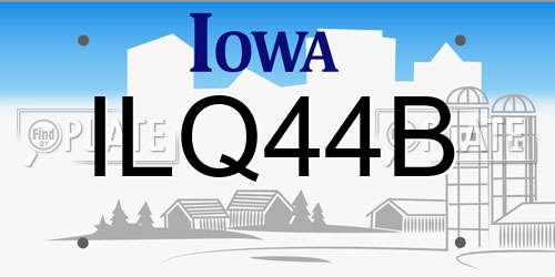 ILQ44B Iowa License Plate