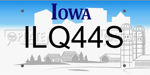 ILQ44S Iowa License Plate