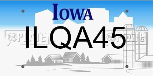 ILQA45 Iowa License Plate