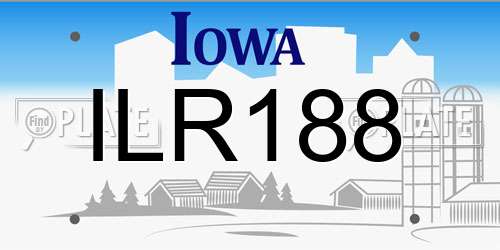 ILR188 Iowa License Plate