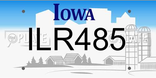 ILR485 Iowa License Plate