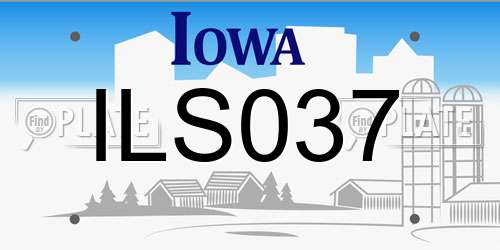 ILS037 Iowa License Plate