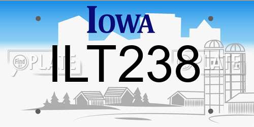 ILT238 Iowa License Plate