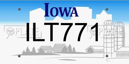 ILT771 Iowa License Plate