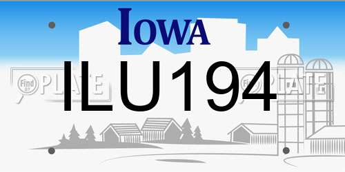 ILU194 Iowa License Plate