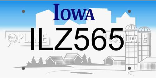 ILZ565 Iowa License Plate