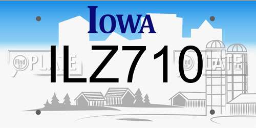 ILZ710 Iowa License Plate