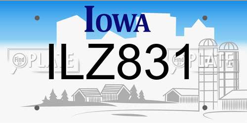 ILZ831 Iowa License Plate