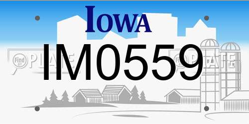 IM0559 Iowa License Plate
