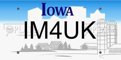 IM4UK Iowa License Plate